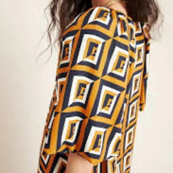 Anthropologie Corey Lynn Calter Meriwether Tunic Dress - Retro geometric print - Picture 2 of 16
